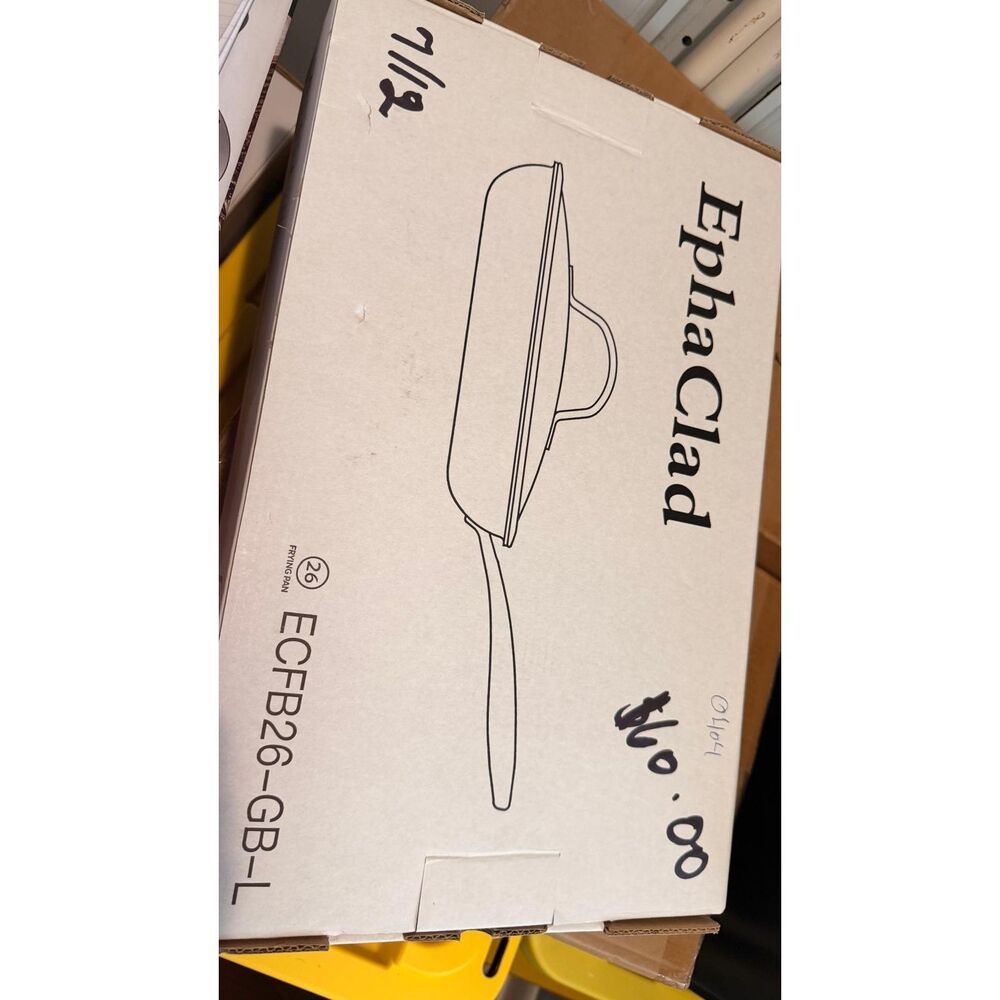 EphaClad 26cm Ceramic Nonstick Frying Pan with Lid Gray Skillet ECFB26-GB-L New